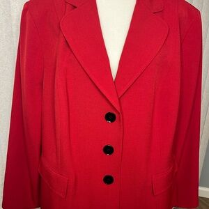 Kasper Red Blazer Professional Tailored Fit